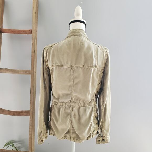Max Jeans Olive Green Lightweight Utililty Jacket Size M - Picture 3 of 10